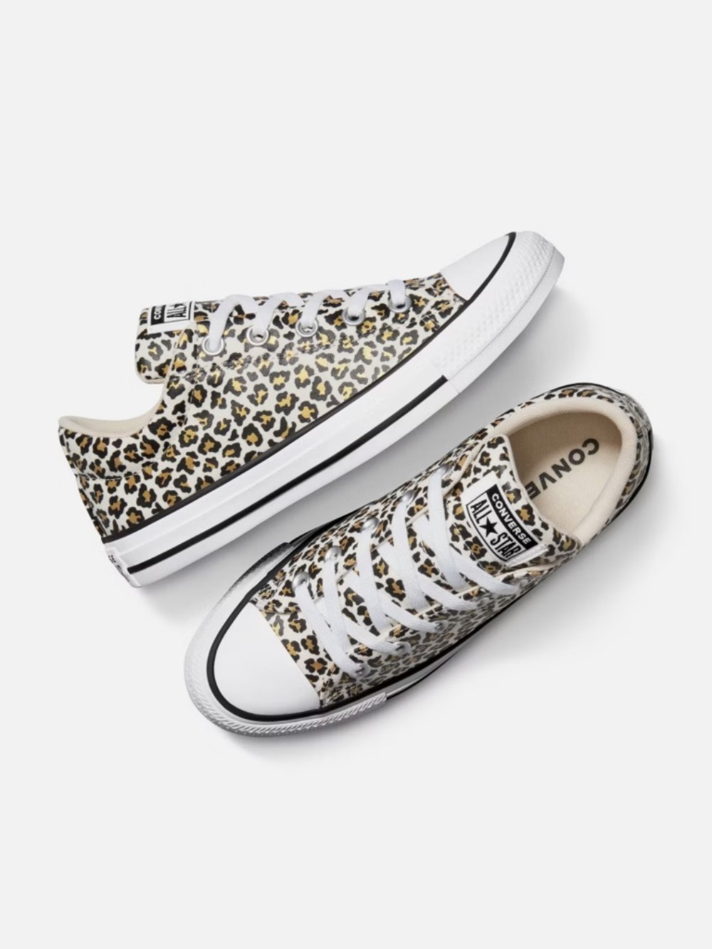 Converse Low Top Sneakers - Leopard Print Size 5.5 - Picture 1 of 11